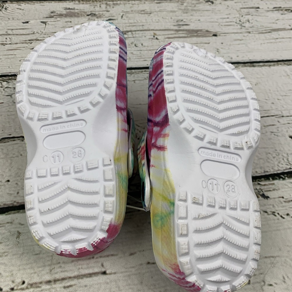 Just Speed Kids Clogs w/ Strap Tye Dye‎ Purple, Pink & Green [Girls Size 11] - Picture 7 of 9